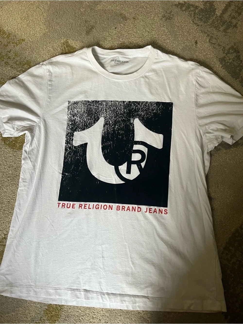 True Religion White Logo Graphic Tee Y2K
